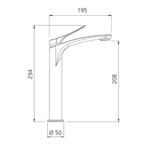 OLIVERI VERONA TOWER BASIN MIXER 294MM BRUSHED NICKEL