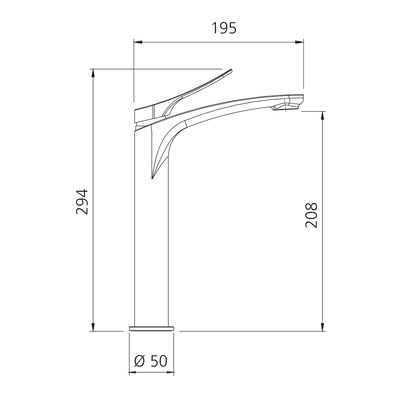 OLIVERI VERONA LEAD FREE TOWER BASIN MIXER 294MM WHITE