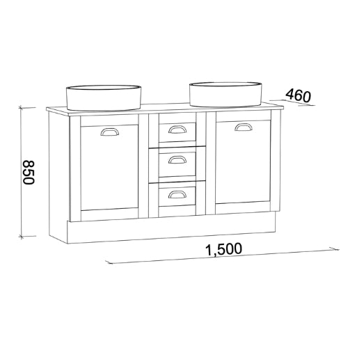 TIMBERLINE VICTORIA CUSTOM FLOOR STANDING VANITY (ALL SIZING)