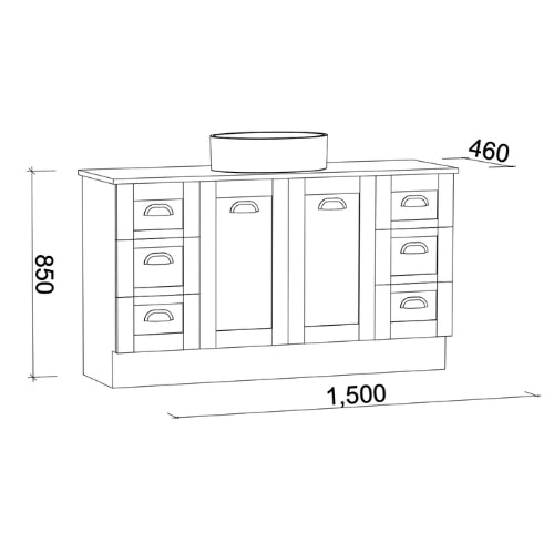 TIMBERLINE VICTORIA CUSTOM FLOOR STANDING VANITY (ALL SIZING)