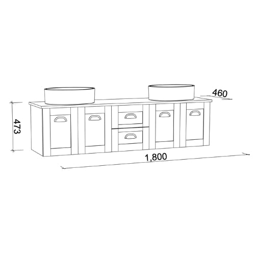 TIMBERLINE VICTORIA CUSTOM FLOOR STANDING VANITY (ALL SIZING)