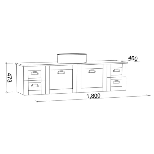 TIMBERLINE VICTORIA CUSTOM FLOOR STANDING VANITY (ALL SIZING)