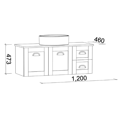 TIMBERLINE VICTORIA CUSTOM WALL HUNG VANITY (ALL SIZING)
