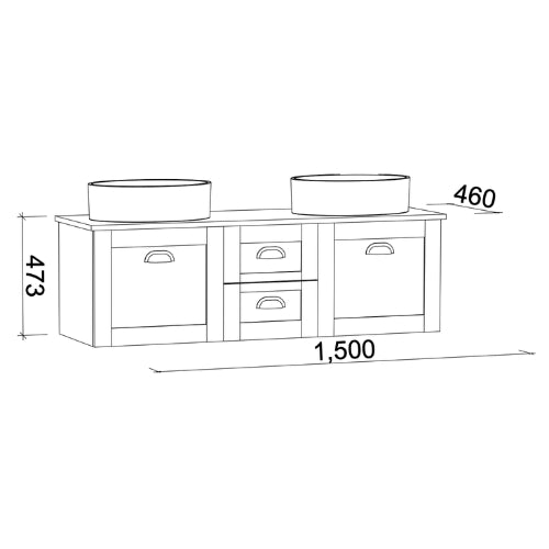 TIMBERLINE VICTORIA CUSTOM WALL HUNG VANITY (ALL SIZING)