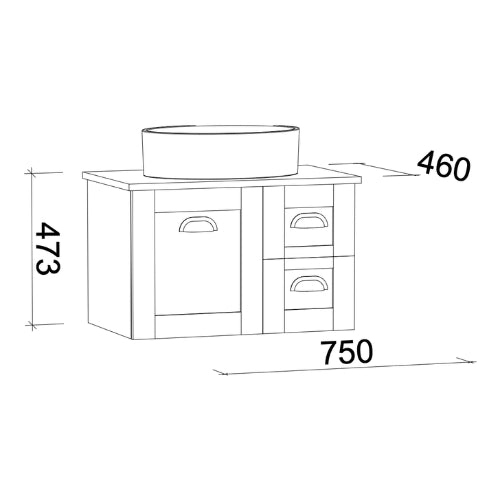 TIMBERLINE VICTORIA CUSTOM WALL HUNG VANITY (ALL SIZING)