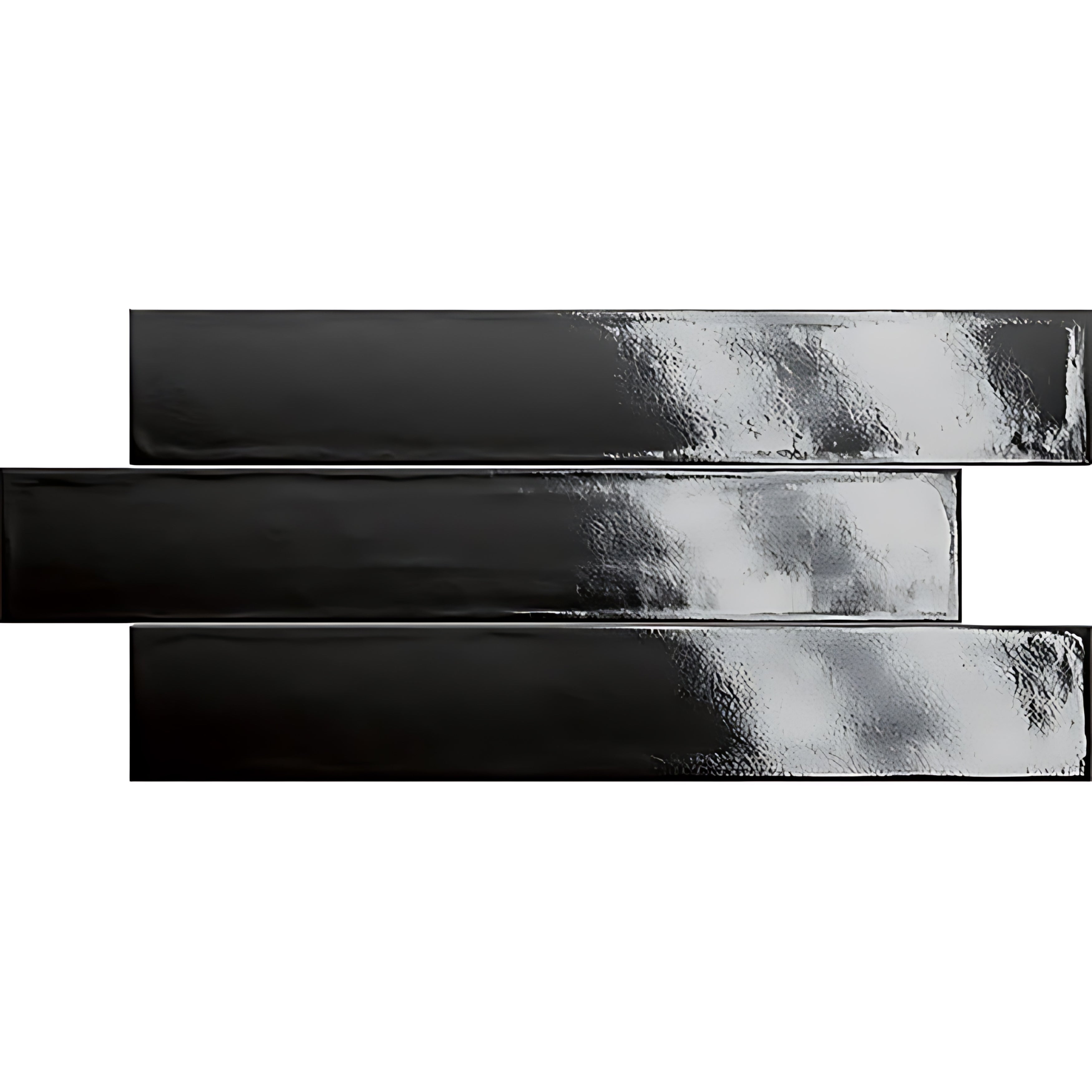EVERSTONE VICTORY BLACK GLOSSY 370X61MM PLANK TILE (PER BOX)