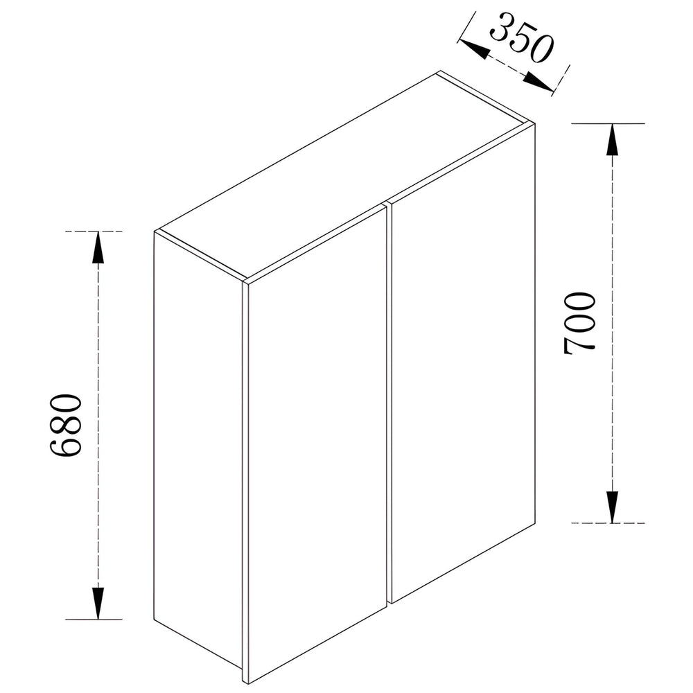 VITO CUSTOM DOUBLE DOOR CUPBOARD KITCHEN WALL CABINET 700MM (MULTIPLE SIZES AVAILABLE)