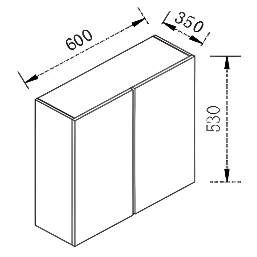 VITO CUSTOM DOUBLE DOOR CUPBOARD RANGE HOOK KITCHEN WALL CABINET (MULTIPLE SIZES AVAILABLE)