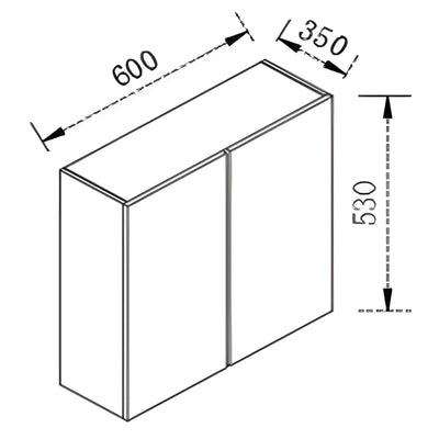 VITO CUSTOM DOUBLE DOOR CUPBOARD RANGE HOOK KITCHEN WALL CABINET (MULTIPLE SIZES AVAILABLE)