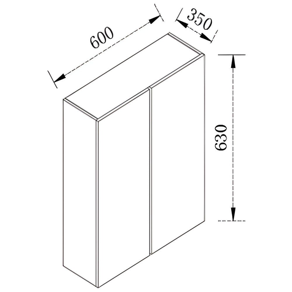 VITO CUSTOM DOUBLE DOOR CUPBOARD RANGE HOOK KITCHEN WALL CABINET (MULTIPLE SIZES AVAILABLE)