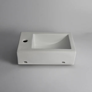 CLAYA RECTANGULAR WALL HUNG BASIN RIGHT HAND GLOSS WHITE 460MM