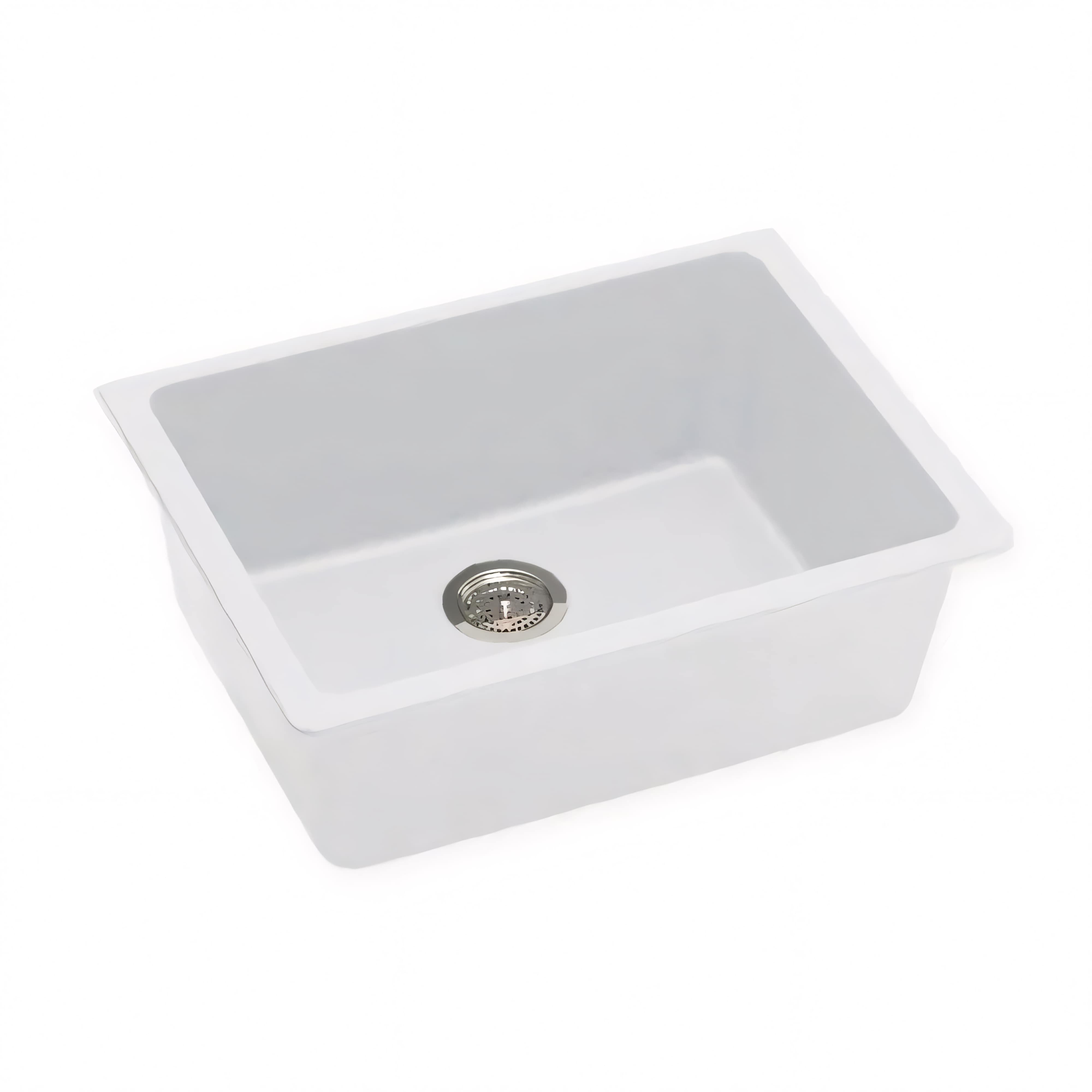 AQUAPERLA QUARTZ STONE SINGLE BOWL KITCHEN SINK WHITE 635MM