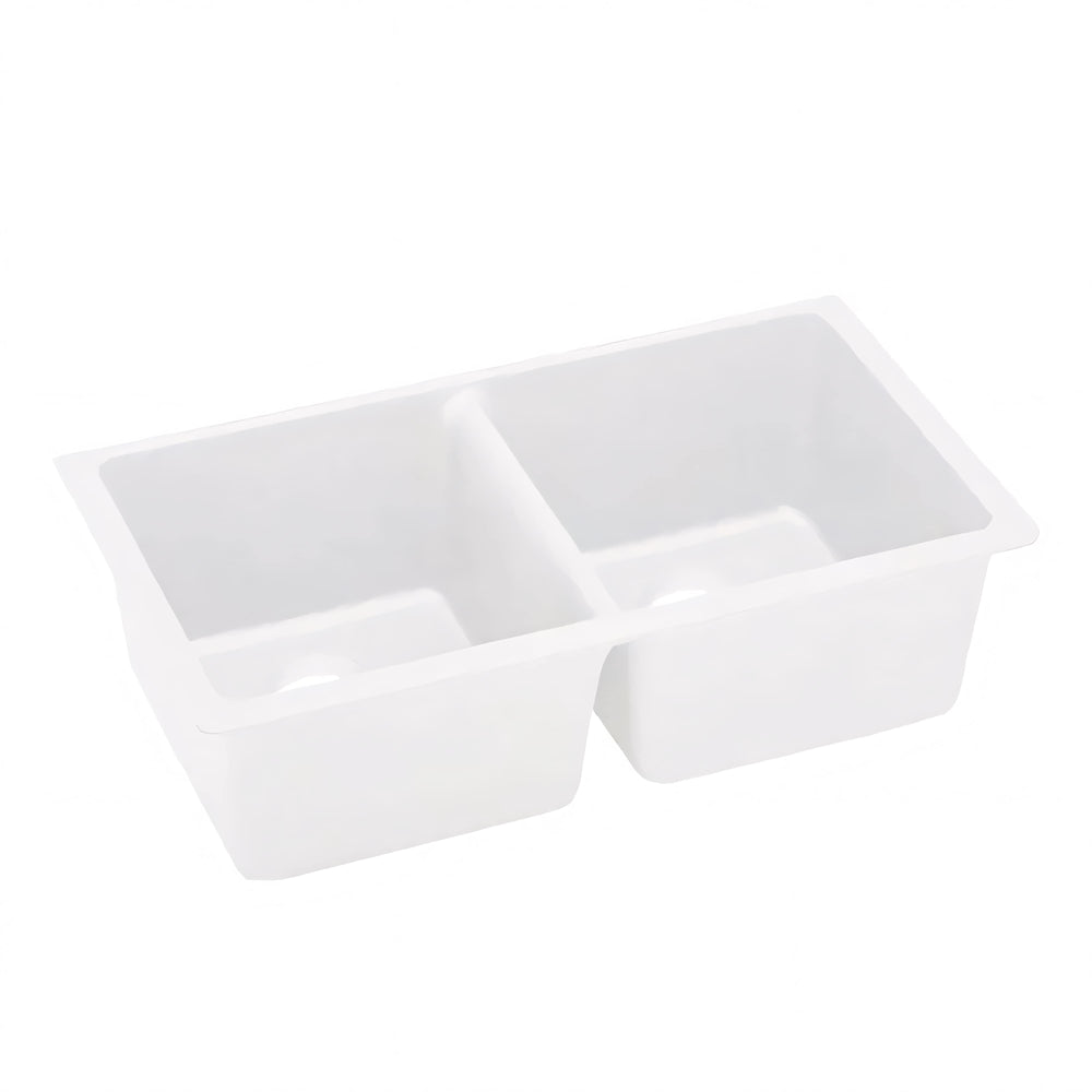 AQUAPERLA T304 DOUBLE BOWL GRANITE STONE KITCHEN SINK WHITE 838MM