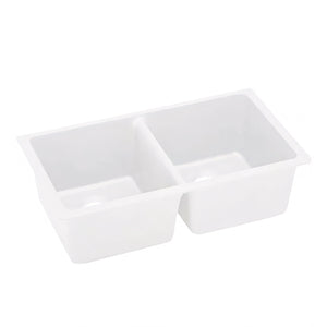AQUAPERLA T304 DOUBLE BOWL GRANITE STONE KITCHEN SINK WHITE 838MM