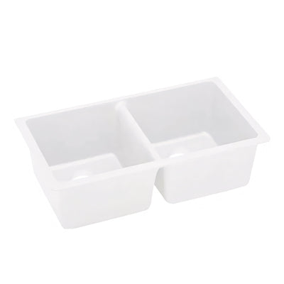 NORICO T304 DOUBLE BOWL GRANITE STONE KITCHEN SINK WHITE 838MM