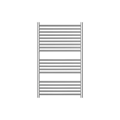 LINSOL ALLEGRA LEAD FREE 19-BAR WIDE HEATED TOWEL RAIL CHROME 1200MM