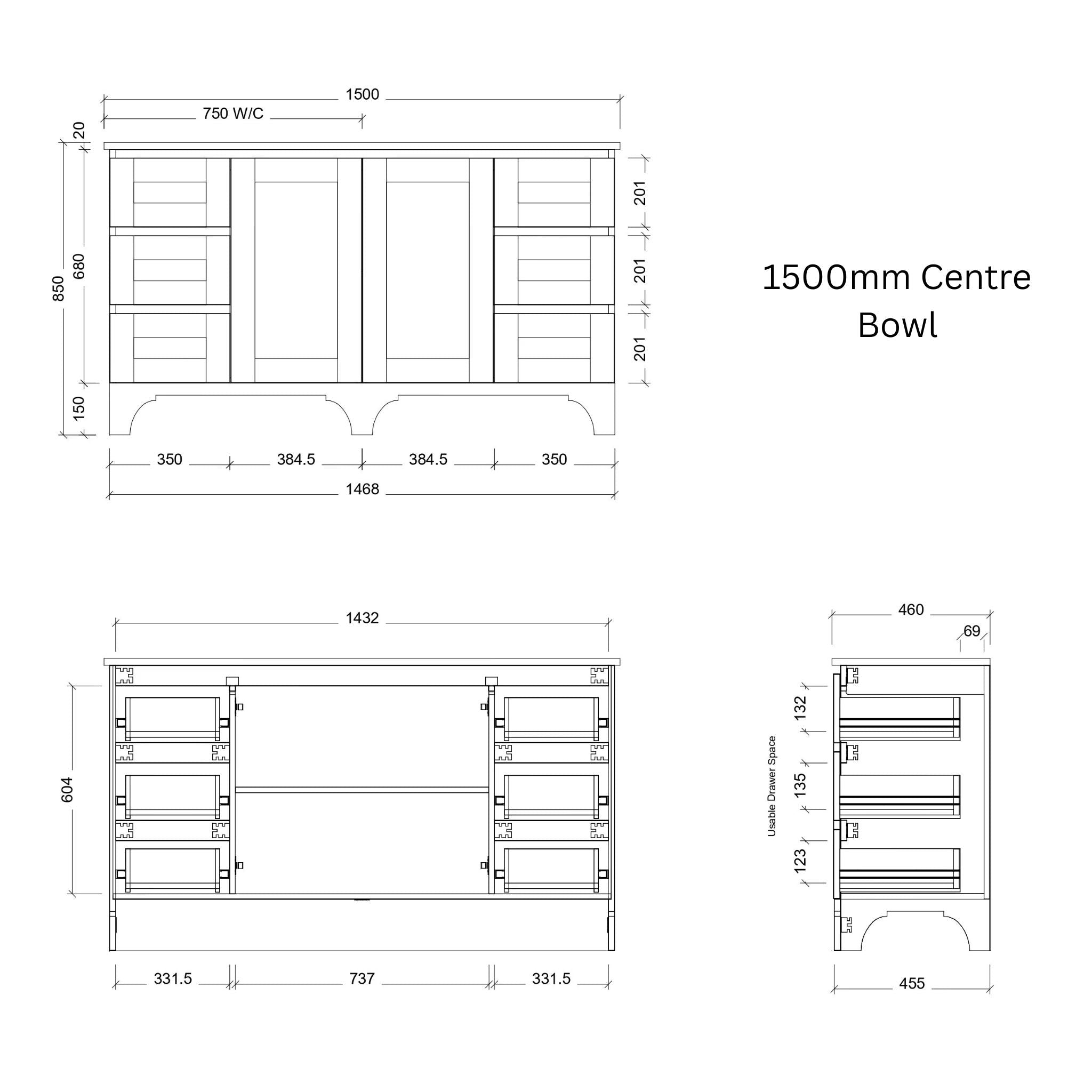 TIMBERLINE WINDSOR CUSTOM FLOOR STANDING VANITY (ALL SIZING)