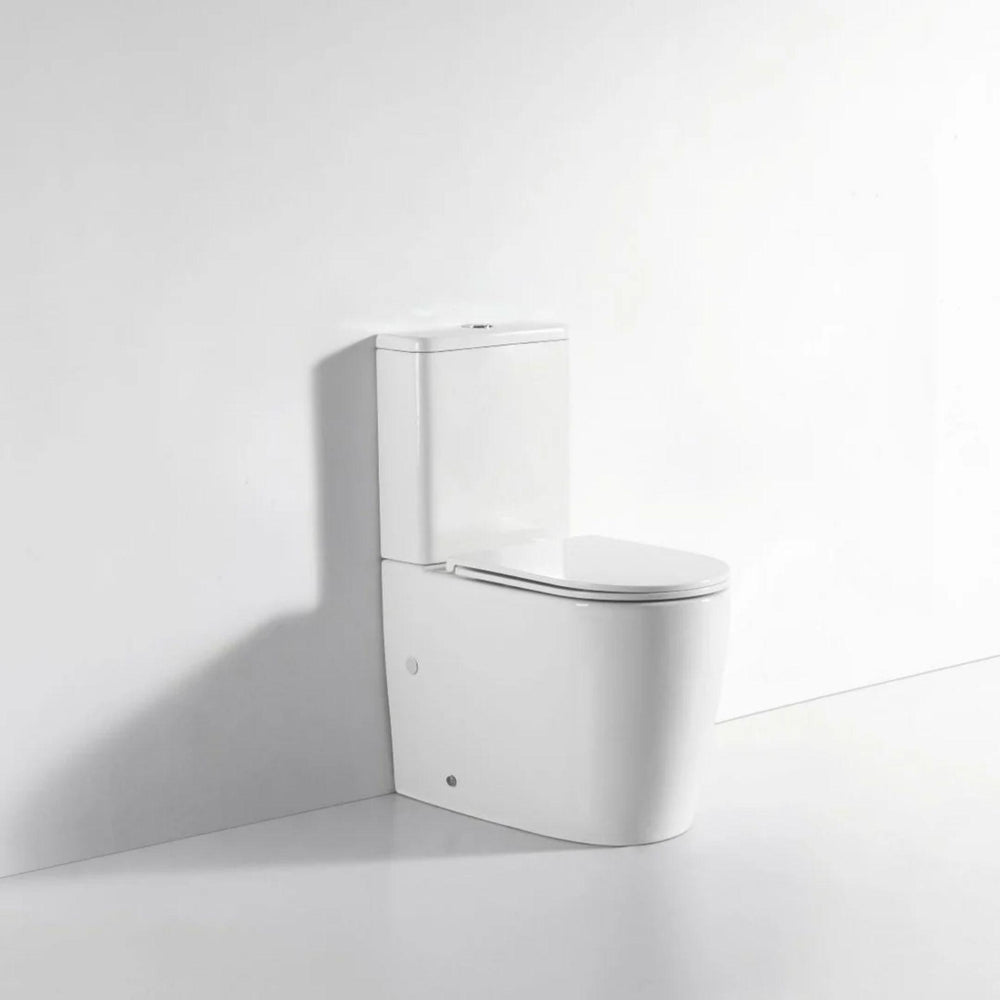 MERCIO WALTON QUIET RIMLESS AND TORNADO FLUSH BACK TO WALL TOILET SUITE GLOSS WHITE