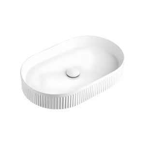 ORIO DERBY FLUTED ABOVE COUNTER BASIN GLOSS WHITE 575MM