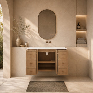 RIVA TOFINO COASTAL OAK 1200MM SINGLE BOWL WALL HUNG VANITY