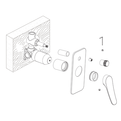 OLIVERI VERONA WALL MIXER WITH DIVERTER 180MM CLASSIC GOLD