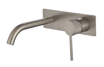 MODERN NATIONAL STAR MINI WALL COMBINATION WITH KNURLED HANDLE 200MM BRUSHED NICKEL
