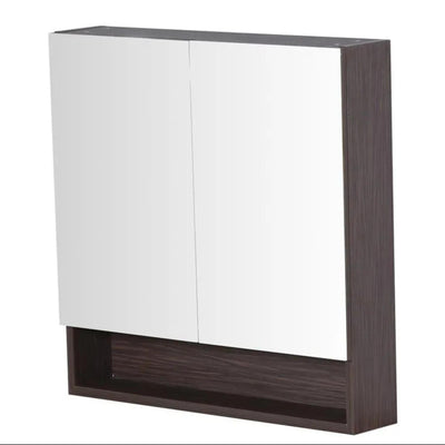 POSEIDON STELLA WALNUT MIRROR SHAVING CABINET 750X750MM