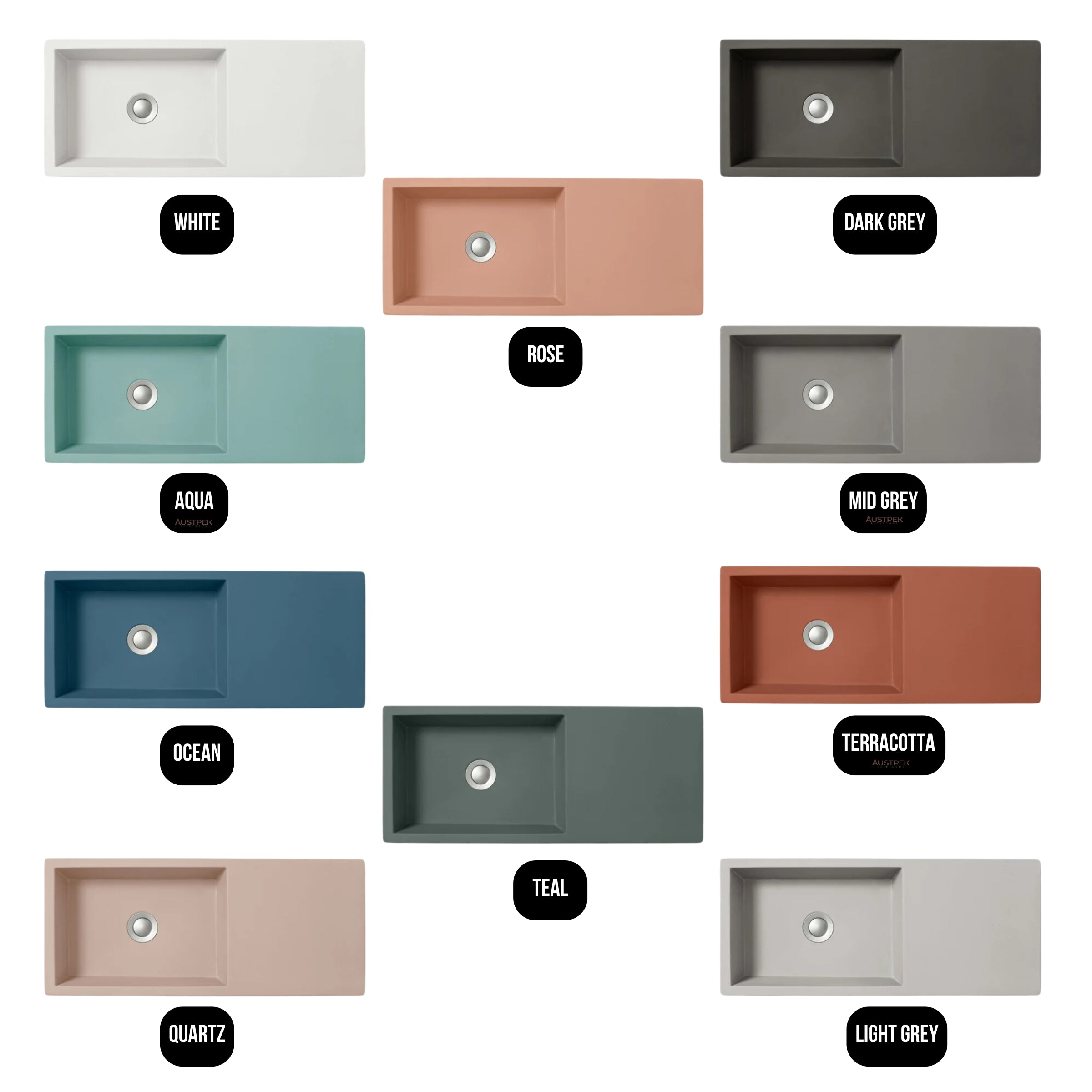CONCRETE STUDIO WEERLO COMPACT CONCRETE BASIN AQUA 610MM