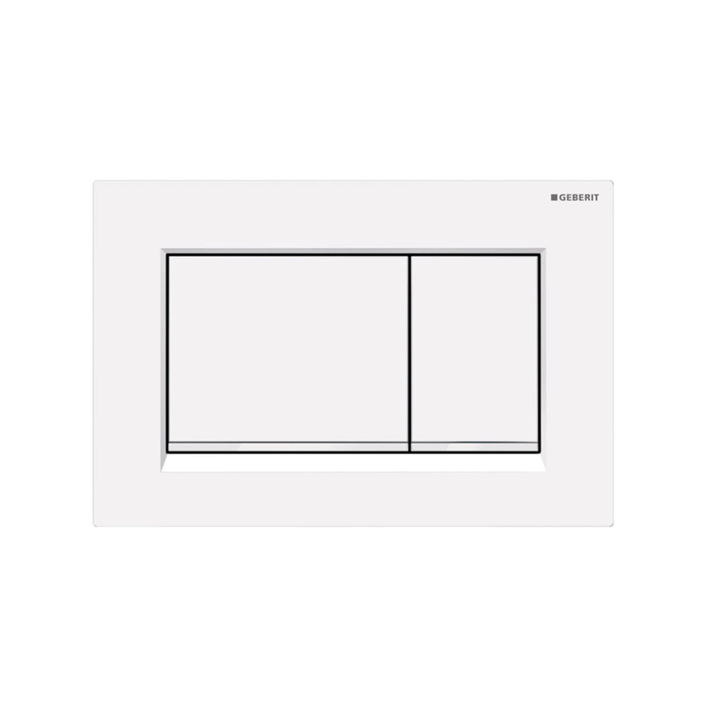 OLIVERI GEBERIT CONCEALED CISTERN FLUSH PLATE WITH SQUARE BUTTONS 246MM WHITE