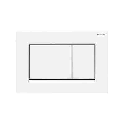 OLIVERI GEBERIT CONCEALED CISTERN FLUSH PLATE WITH SQUARE BUTTONS 246MM WHITE