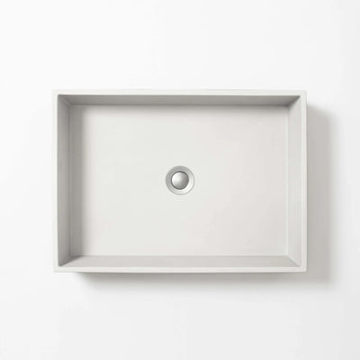 CONCRETE STUDIO BALY LARGE ABOVE COUNTER BASIN RECTANGLE WHITE 510MM
