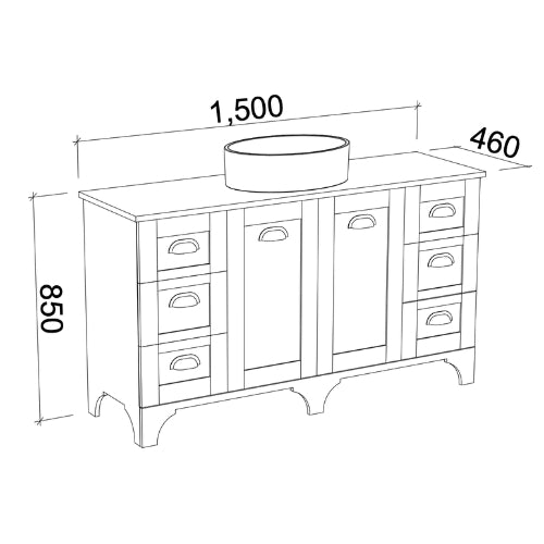 TIMBERLINE WINDSOR CUSTOM FLOOR STANDING VANITY (ALL SIZING)