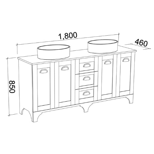 TIMBERLINE WINDSOR CUSTOM FLOOR STANDING VANITY (ALL SIZING)