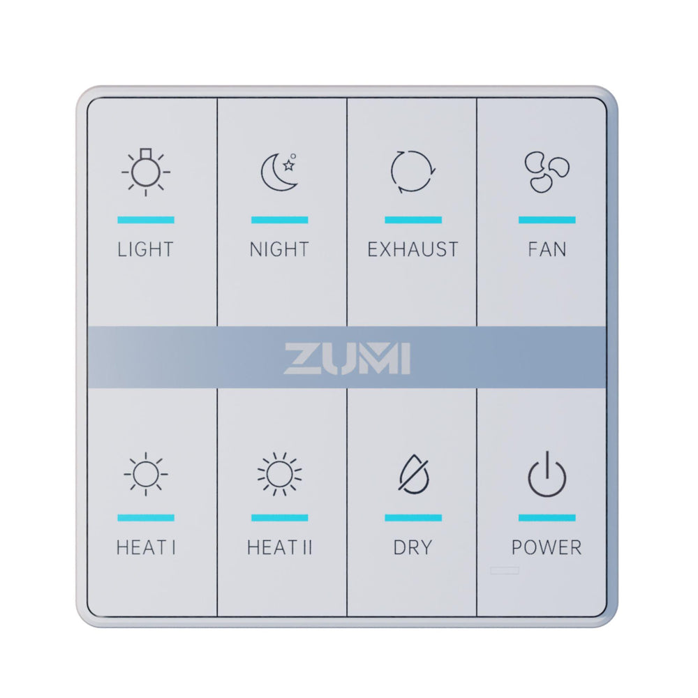 ZUMI REMO 4-IN-1 BATHROOM VENTILATION FAN AND HEATER WITH LED LIGHTS, EXHAUST FAN, FRESH AIR BLOW & FRESH AIR FLOW WHITE 600MM