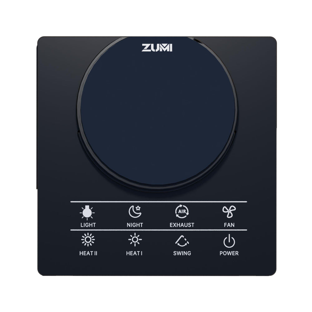 ZUMI SOMA 4-IN-1 BATHROOM VENTILATION FAN AND HEATER WITH LED LIGHTS, EXHAUST FAN, FRESH AIR BLOW & FRESH AIR FLOW MATTE BLACK 600MM