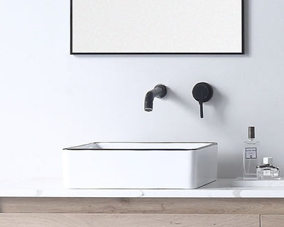 AULIC MACLEOD BASIN WHITE WITH BLACK EDGE 365MM