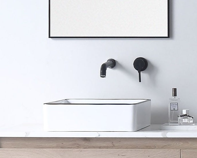 XENIA MACLEOD BASIN WHITE WITH BLACK EDGE 365MM