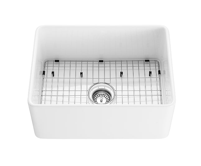 CETO CHELSEA SINGLE BOWL FIRECLAY KITCHEN SINK MATTE BLACK 660MM