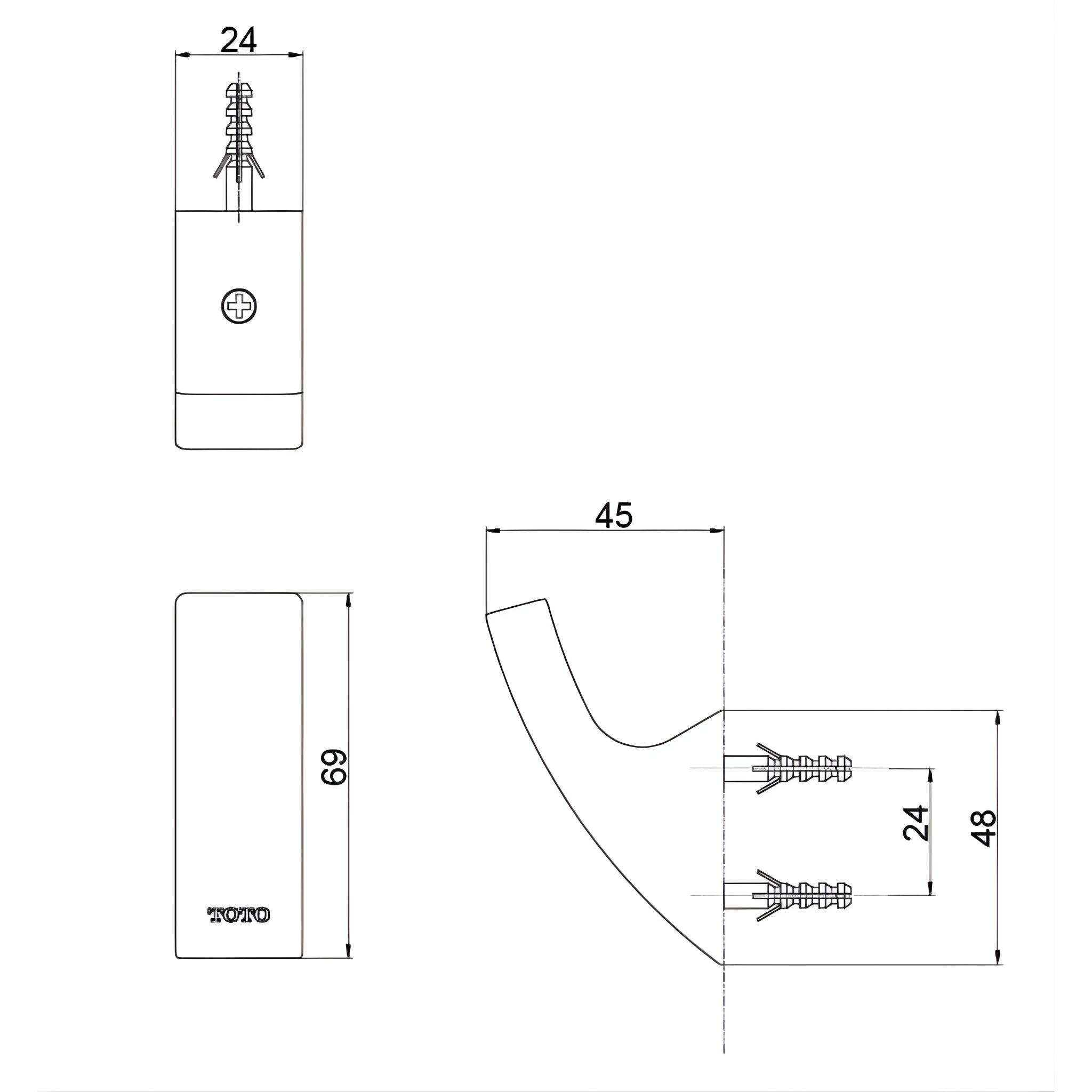 TOTO G SELECTION ROBE HOOK BRUSHED NICKEL