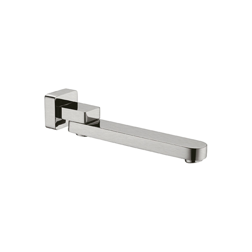 NERO BIANCA SWIVEL BATH SPOUT 253MM BRUSHED NICKEL