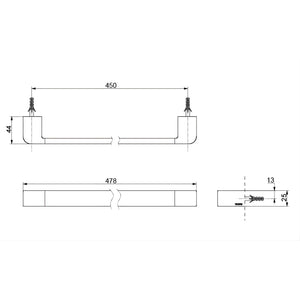 TOTO G SELECTION TOWEL BAR CHROME (AVAILABLE IN 478MM AND 628MM)