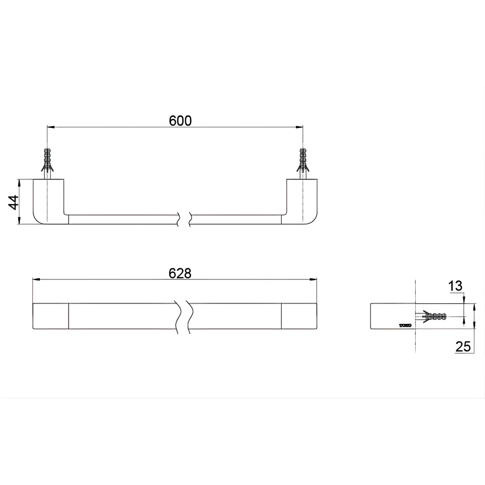 TOTO G SELECTION TOWEL BAR CHROME (AVAILABLE IN 478MM AND 628MM)