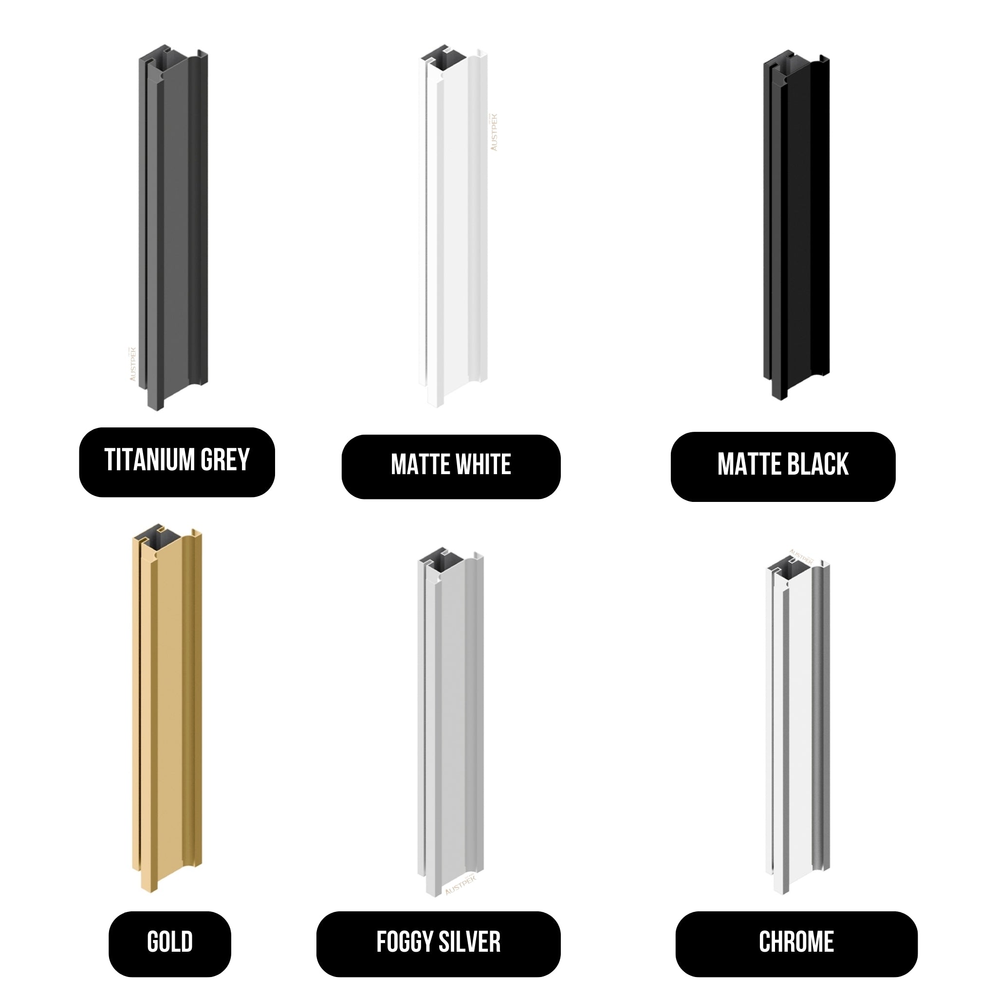 MODULR CAPRI Y TOWER CABINET PROFILE HANDLE 2400MM MATTE BLACK