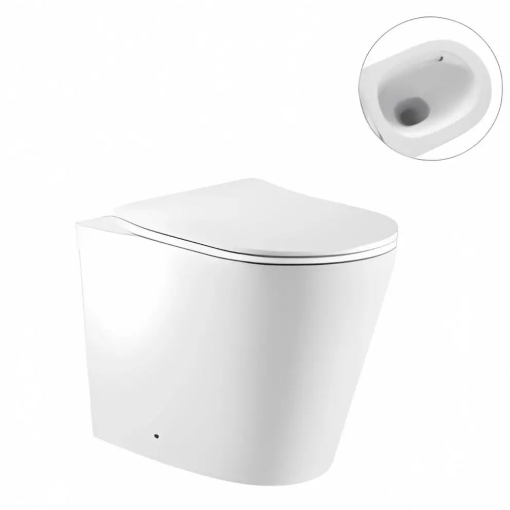 ZUMI ZERO EXTRA HIGH RIMLESS WALL FACED FLOOR PAN GLOSS WHITE