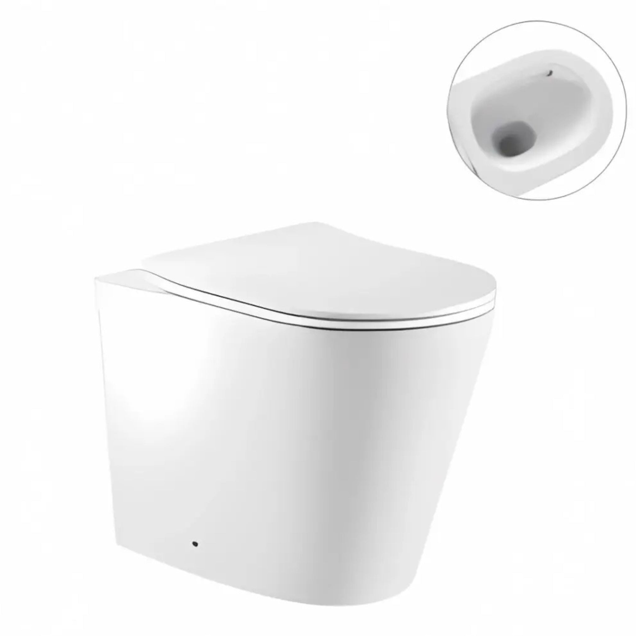ZUMI ZERO EXTRA HIGH RIMLESS WALL FACED FLOOR PAN GLOSS WHITE