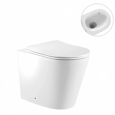 ZUMI ZERO EXTRA HIGH RIMLESS WALL FACED FLOOR PAN GLOSS WHITE