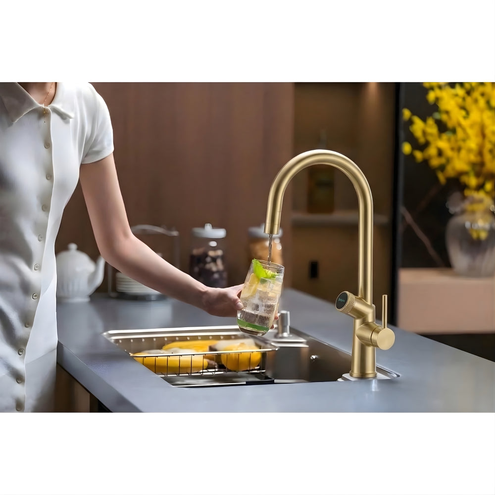 ZUMI SPRINGWHAT 6-IN-1 SMART WATER TAP 439MM BRUSHED GOLD