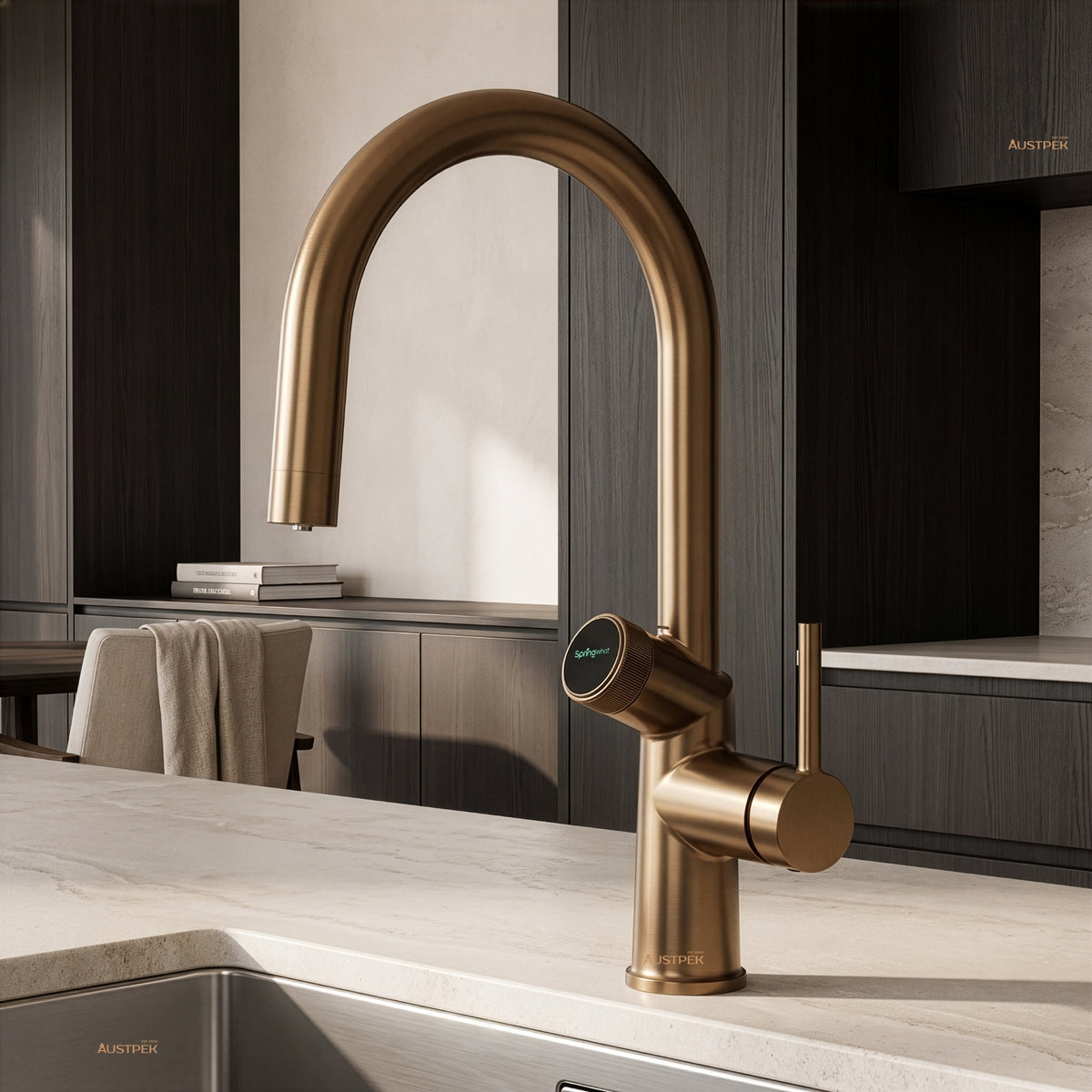 ZUMI SPRINGWHAT 6-IN-1 SMART WATER TAP 439MM BRUSHED BRONZE