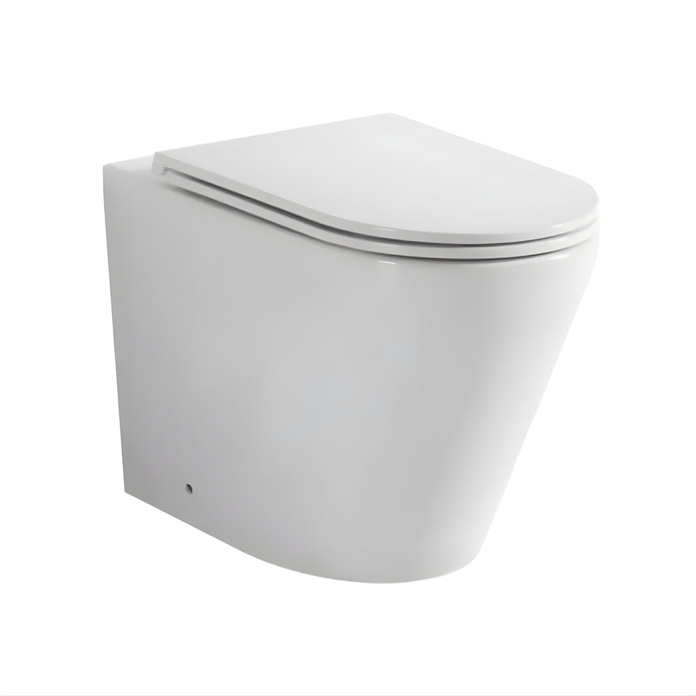 ZUMI JAVA RIMLESS WALL FACED FLOOR PAN GLOSS WHITE
