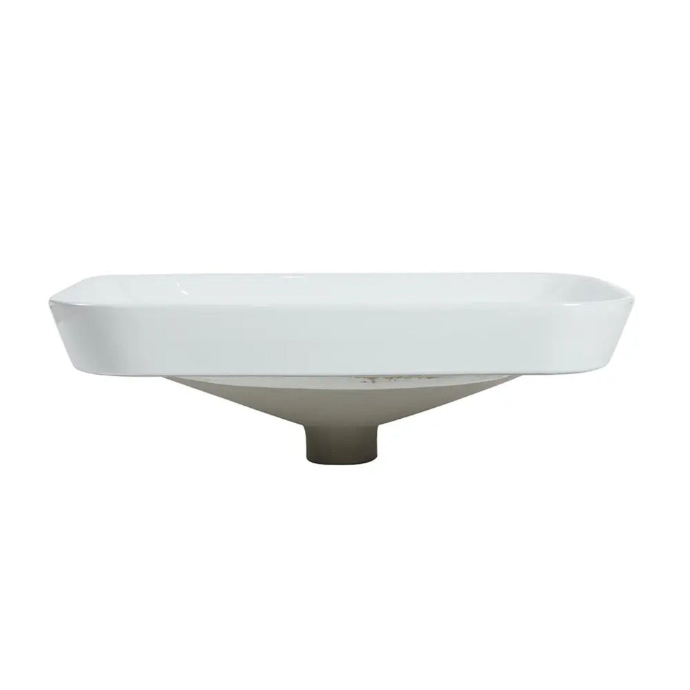 ZUMI GOCCIA SEMI-RECESSED AND DROP IN CERAMIC BASIN GLOSS WHITE 535MM